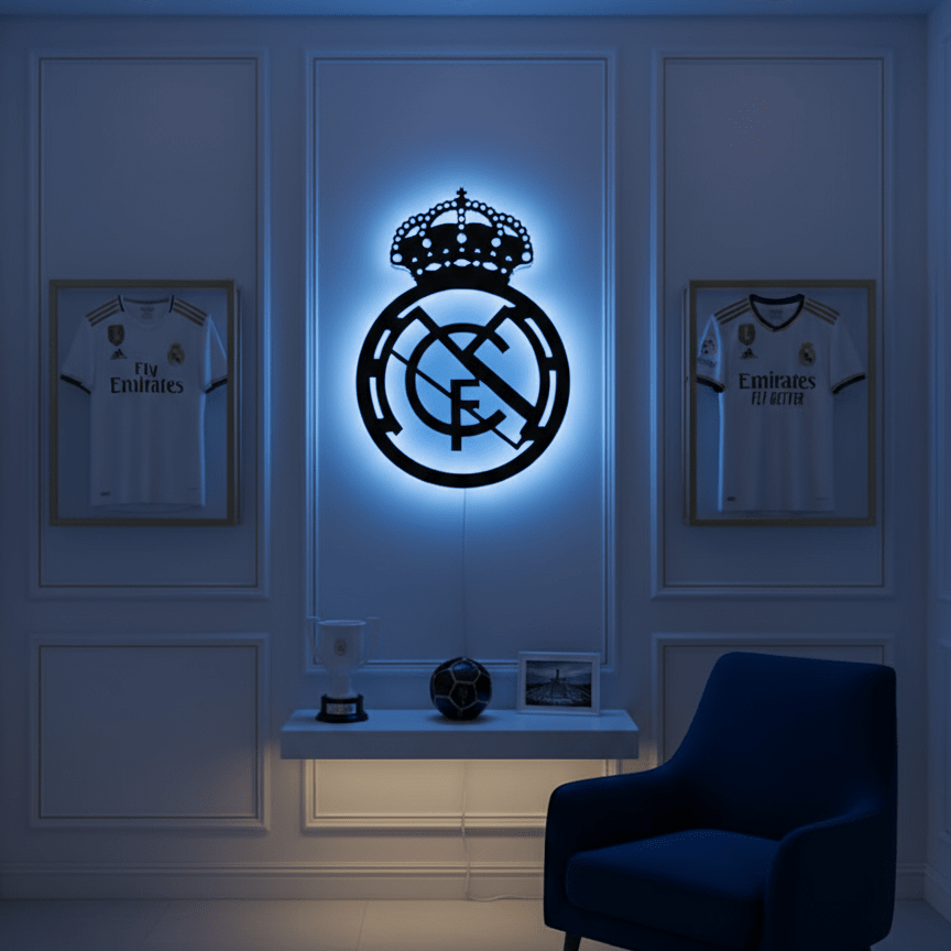Real Madrid LED Logo - HUSTLEZY