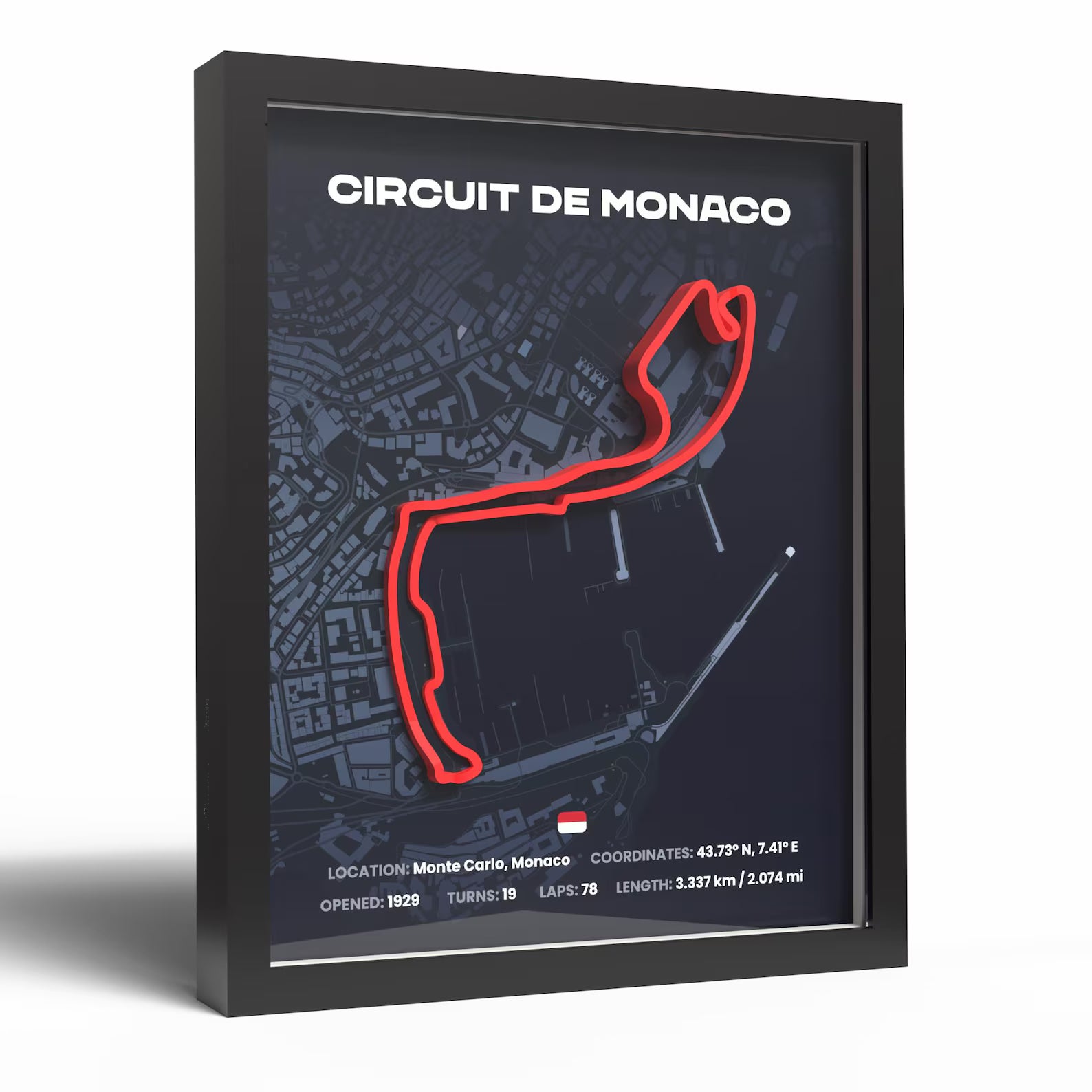 3D Formula Track Wall Art — Monaco Circuit Edition