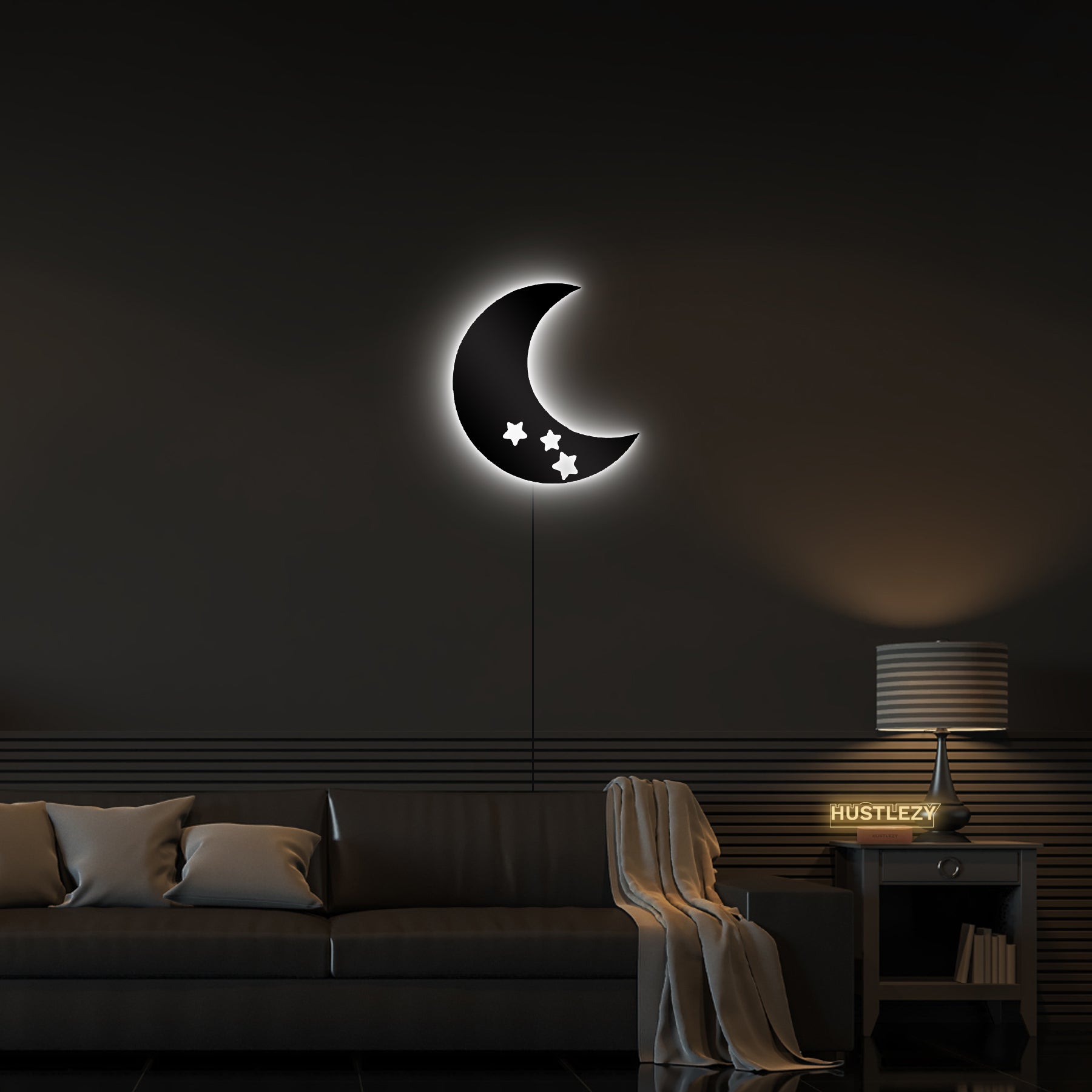 Moon Led Logo - Hustlezy