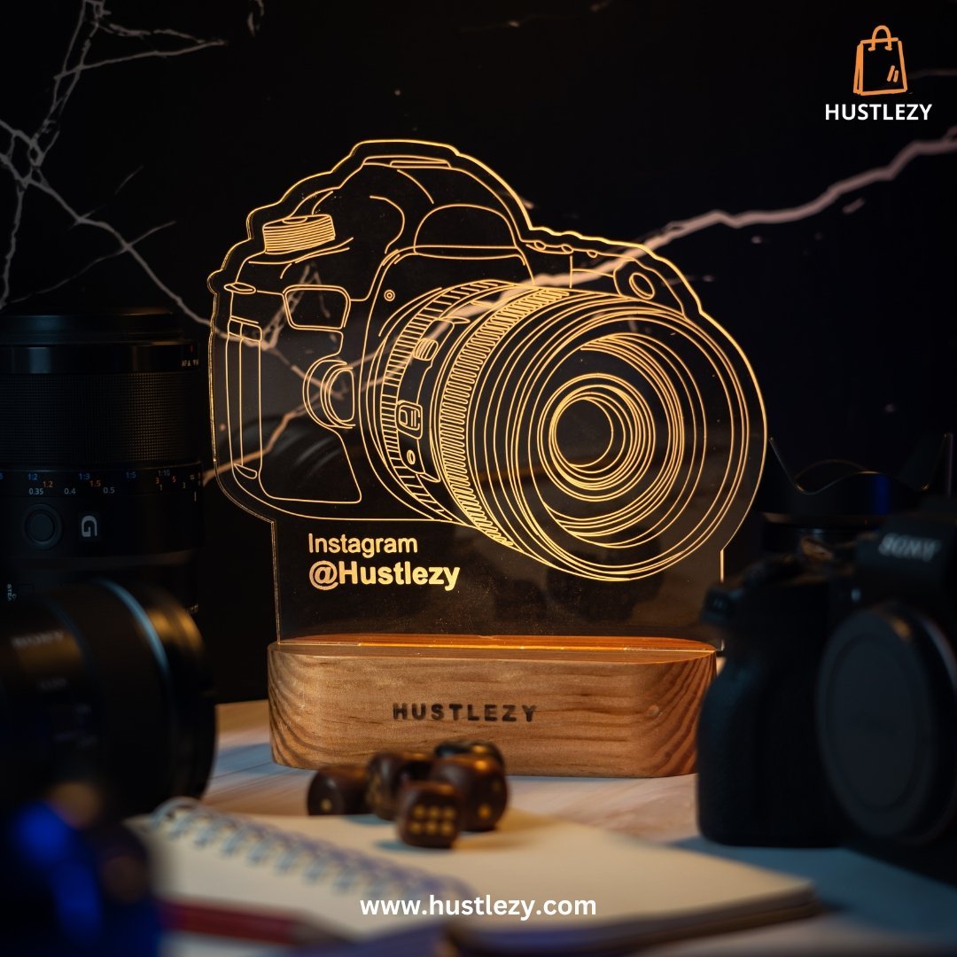 Personalized Camera Acrylic LED Lamp - HUSTLEZY