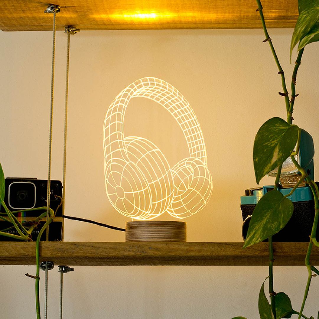 Headphones Acrylic LED Table Lamp - HUSTLEZY