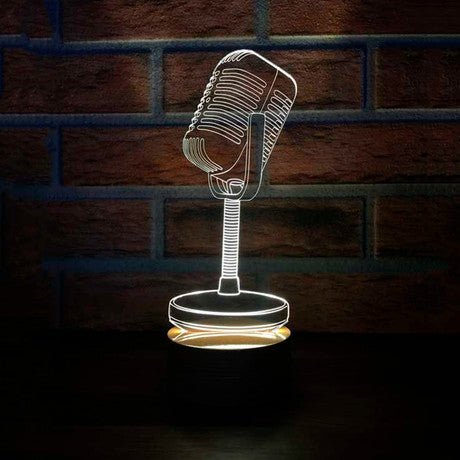 Microphone Acrylic LED Table Lamp - HUSTLEZY