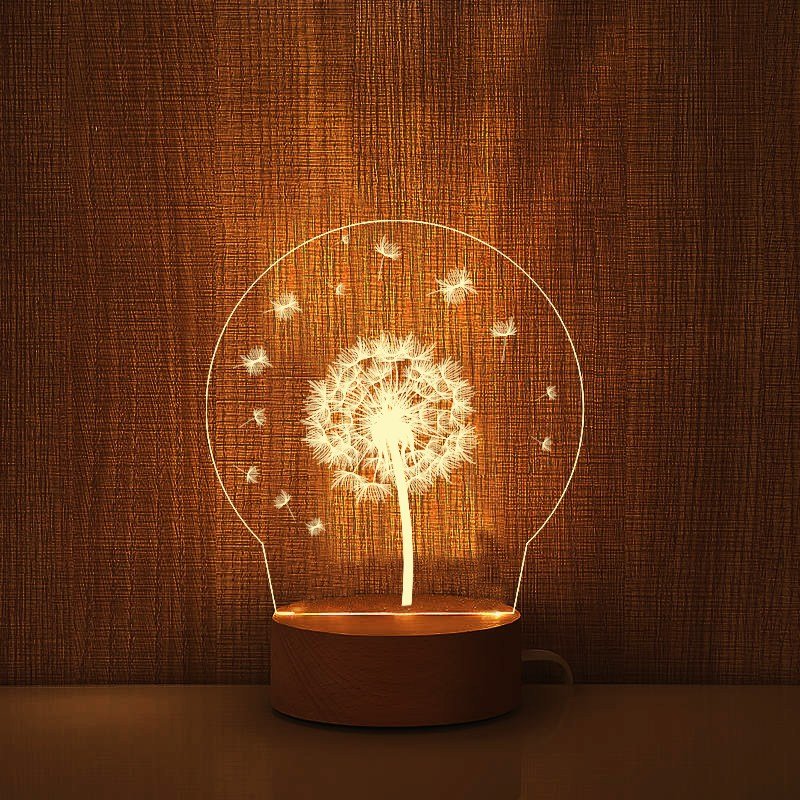 Dandelions Acrylic LED Table Lamp