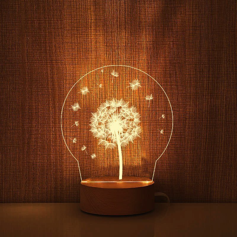 Dandelions Acrylic LED Table Lamp - HUSTLEZY