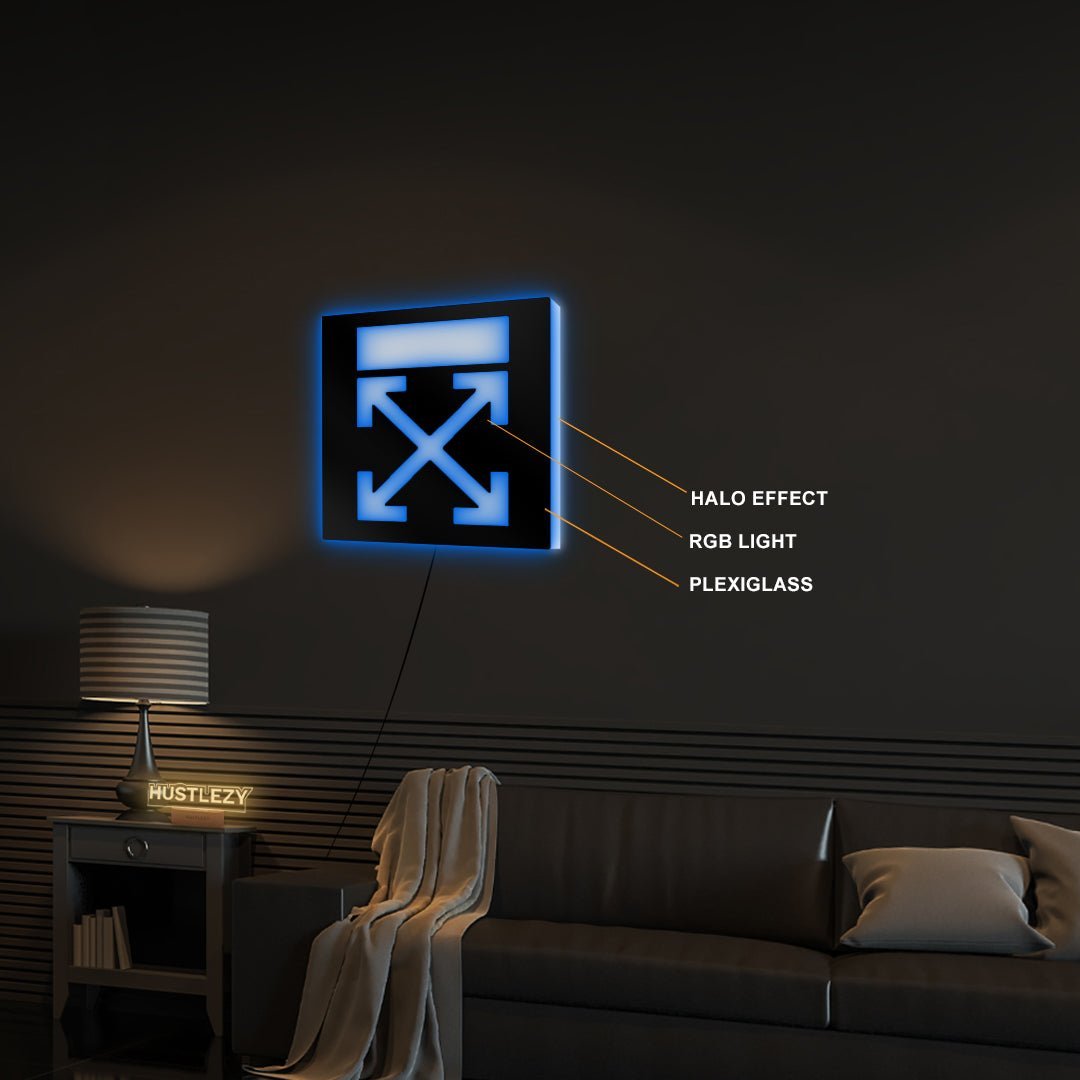 Off White LED Logo - HUSTLEZY