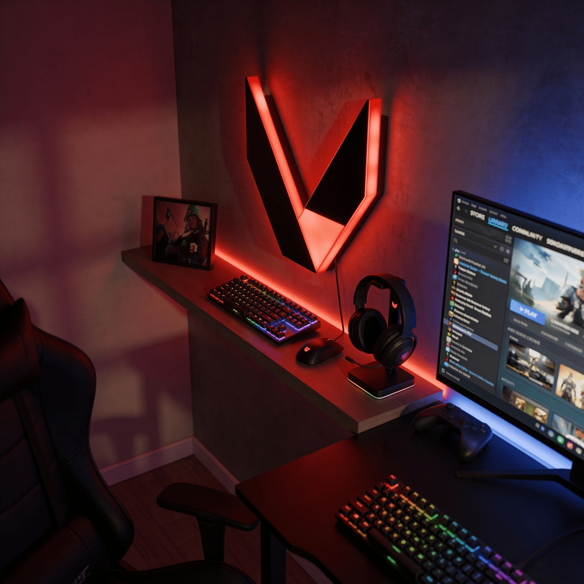 Valorant LED Logo - HUSTLEZY