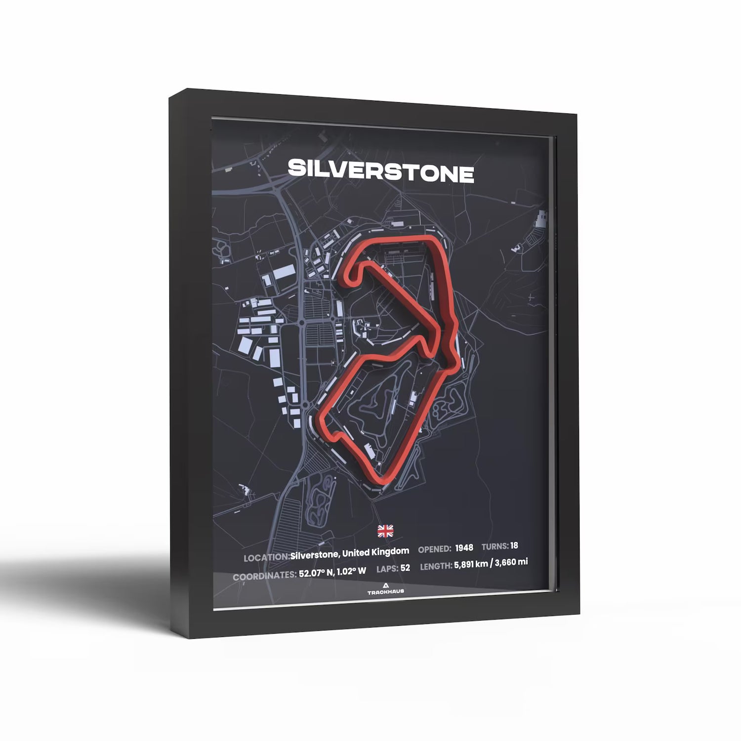3D Formula Track Wall Art — Silverstone Circuit Edition