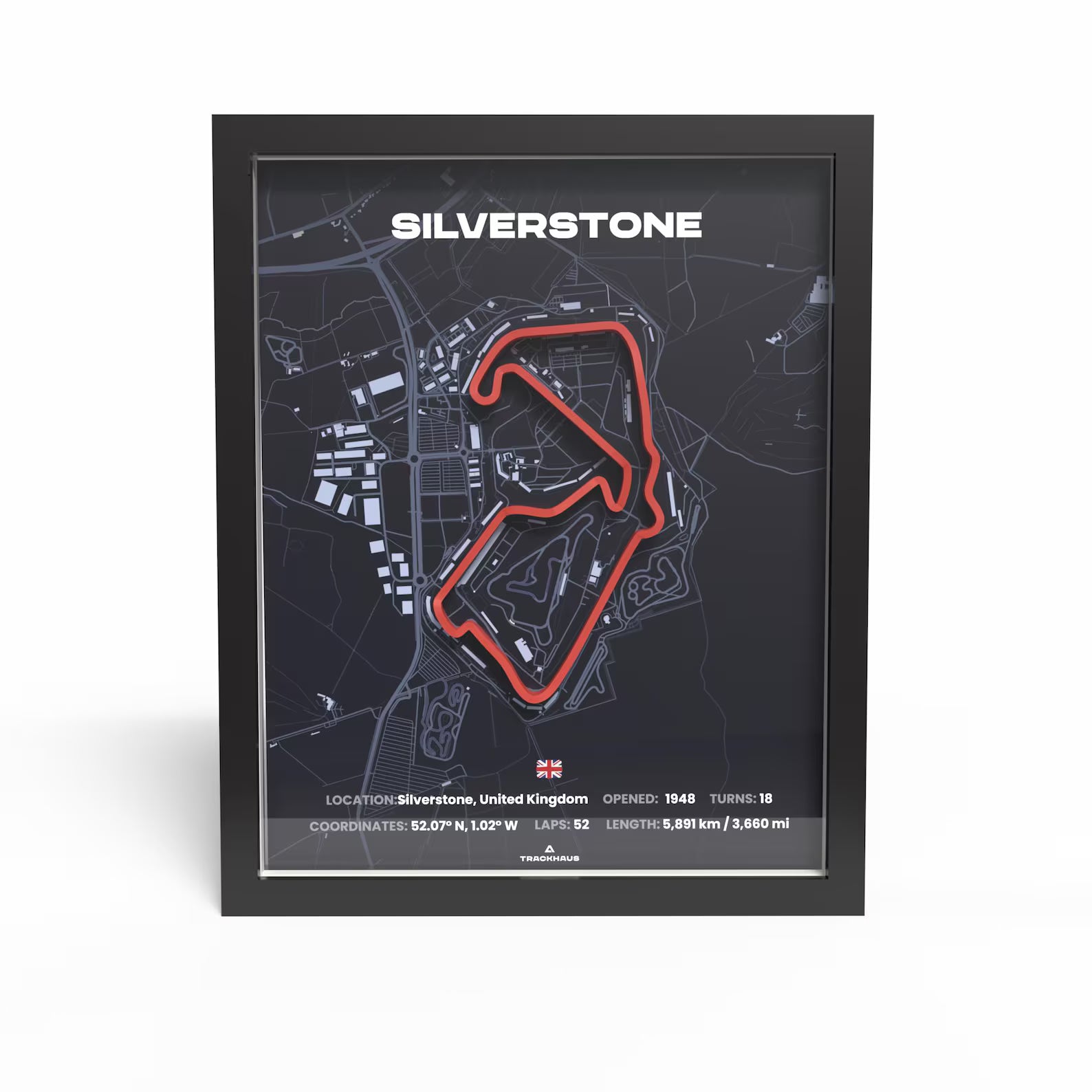 3D Formula Track Wall Art — Silverstone Circuit Edition