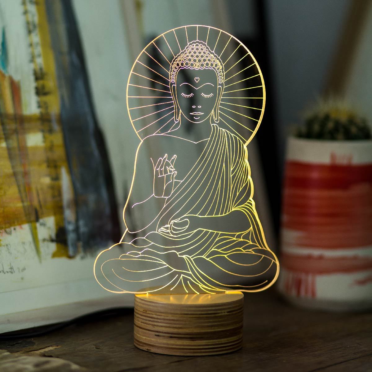 Budhha Acrylic LED Table Lamp