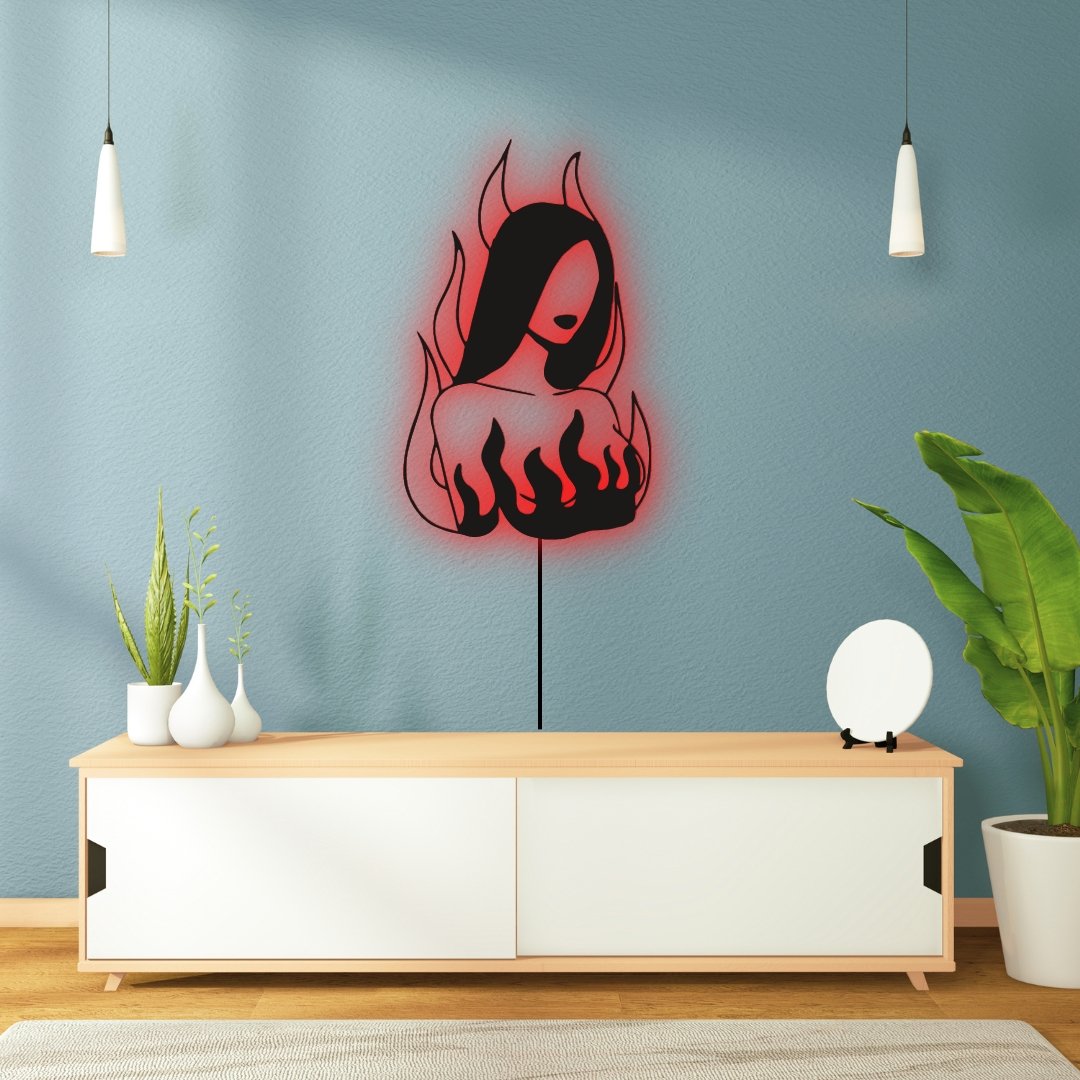 Girl On Flame LED Logo