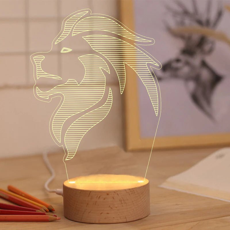 Lion Acrylic LED Table Lamp