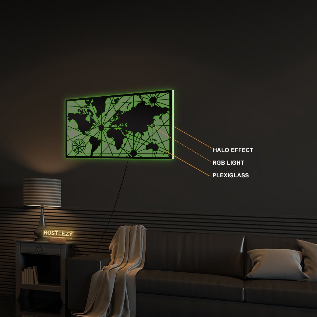 World Map LED Logo