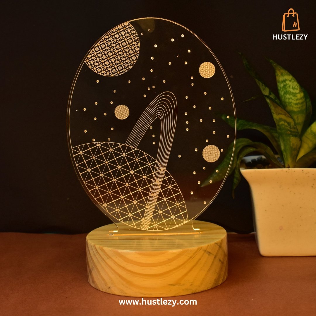 Saturn Acrylic LED Table Lamp - HUSTLEZY