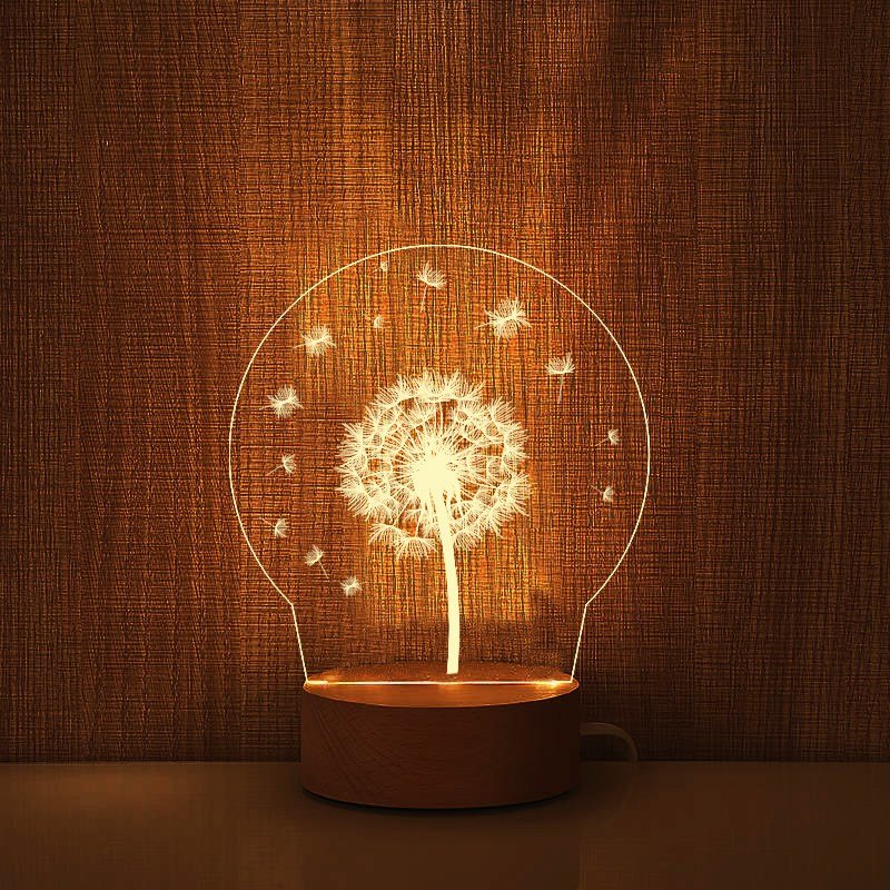 Dandelions Acrylic LED Table Lamp